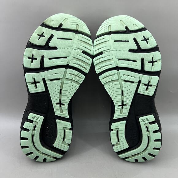 Brooks Adrenaline GTS 22 Running Shoes Women Size 8 Black Blue Comfort Sneakers - Picture 7 of 9